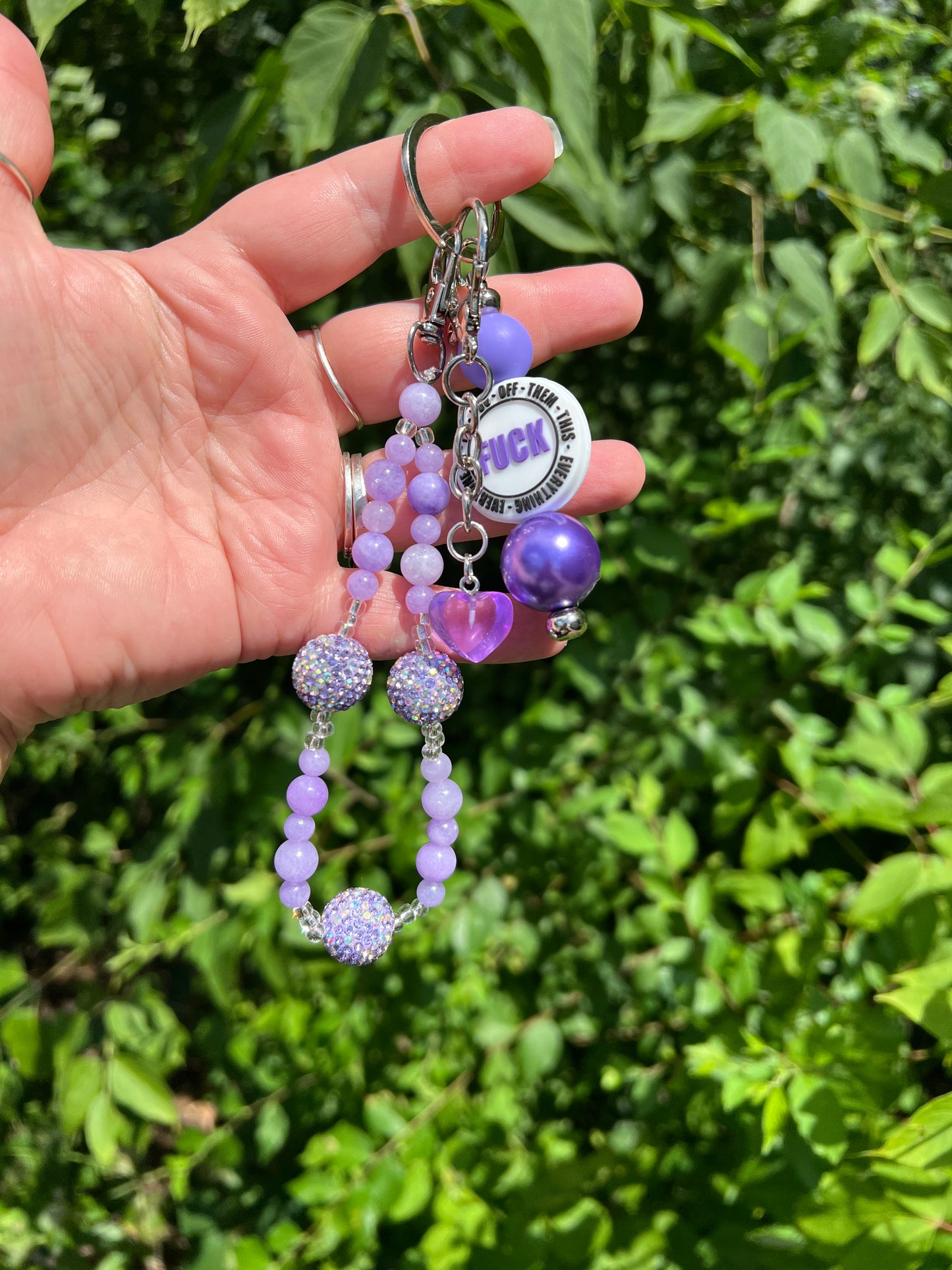 Purple f*ck keychain/bag charm 1