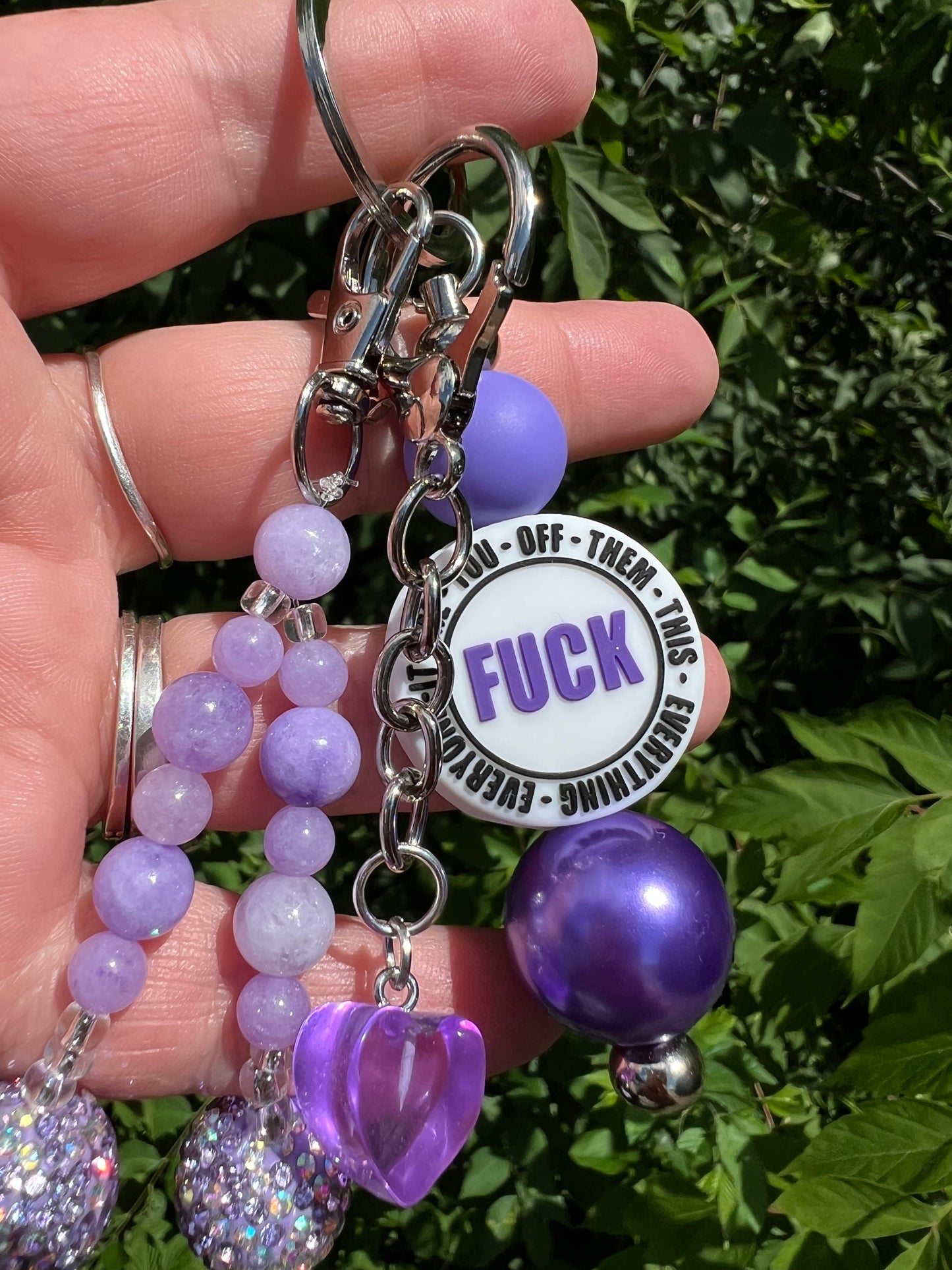 Purple f*ck keychain/bag charm 1