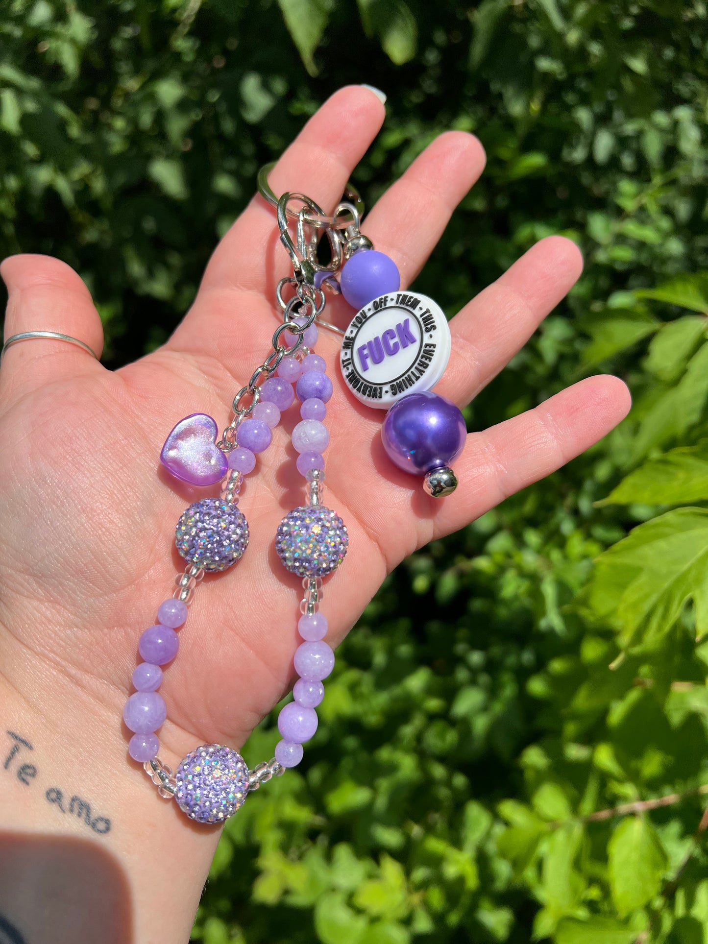 Purple f*ck keychain/bag charm 1