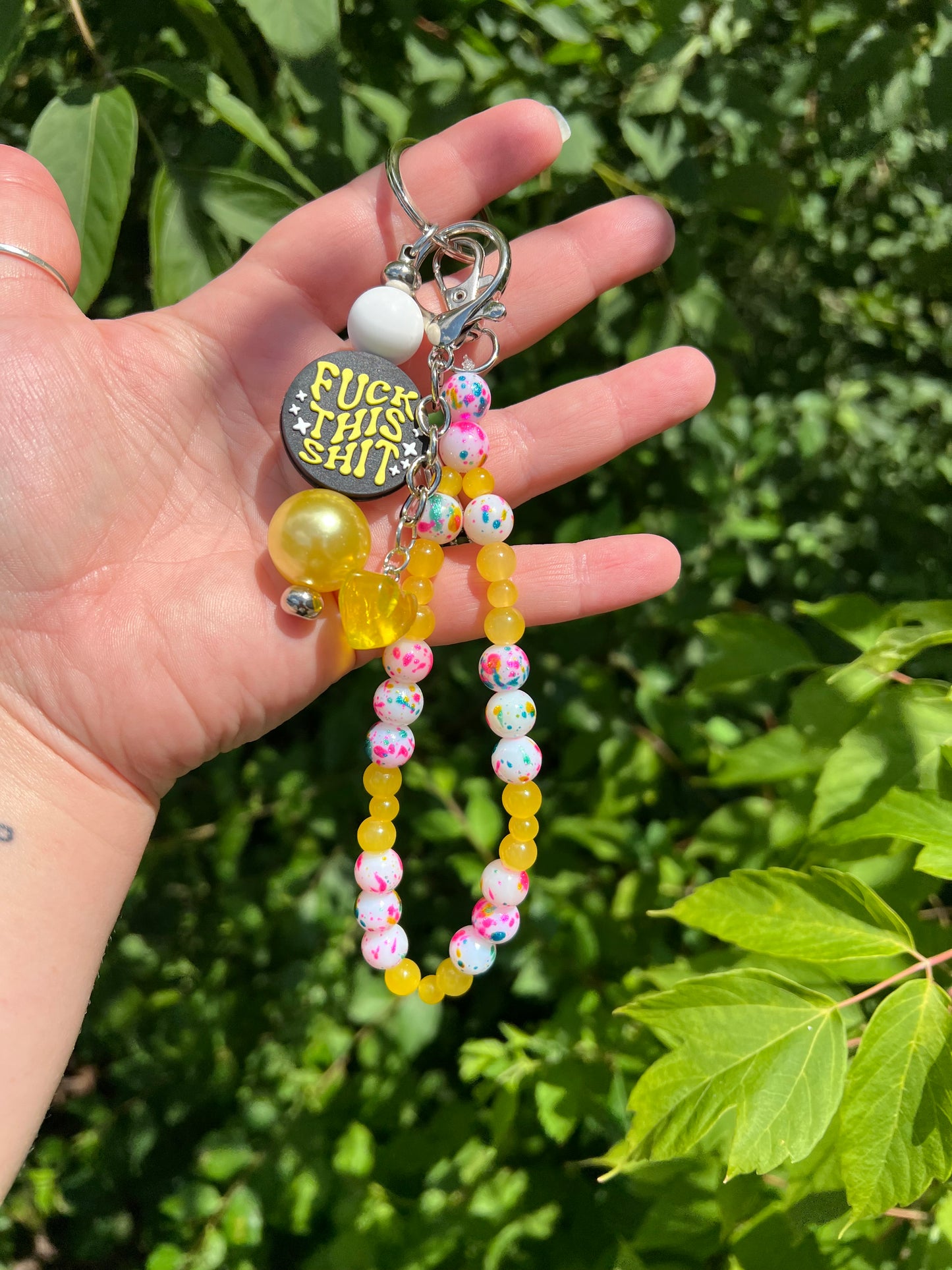 Yellow f*ck keychain/bag charm 1