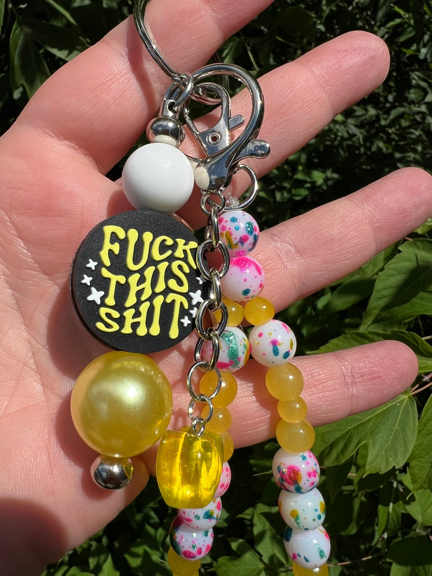 Yellow f*ck keychain/bag charm 1