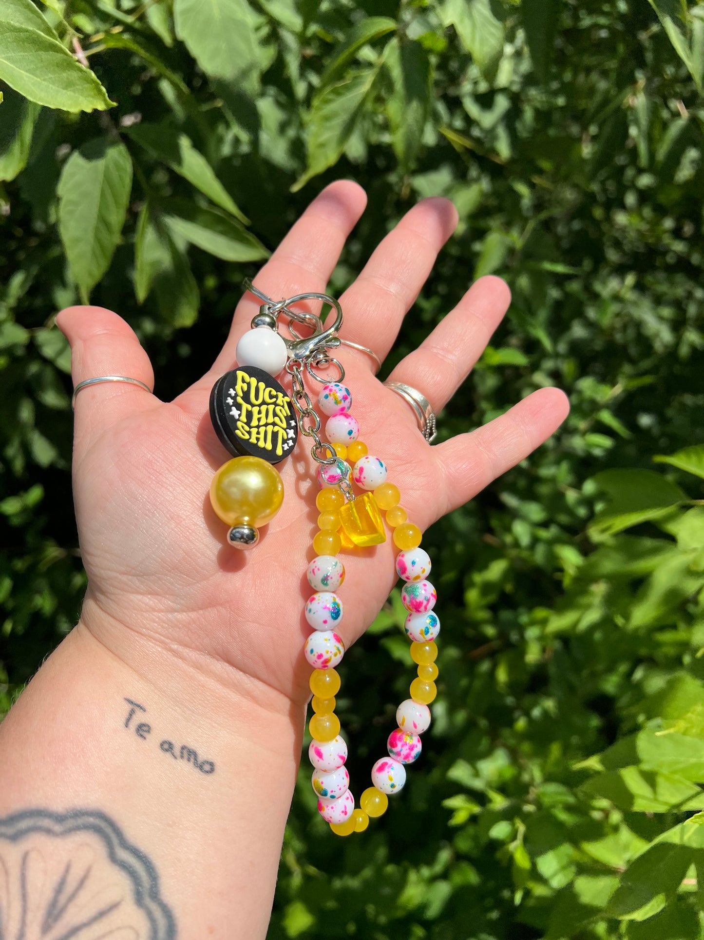 Yellow f*ck keychain/bag charm 1