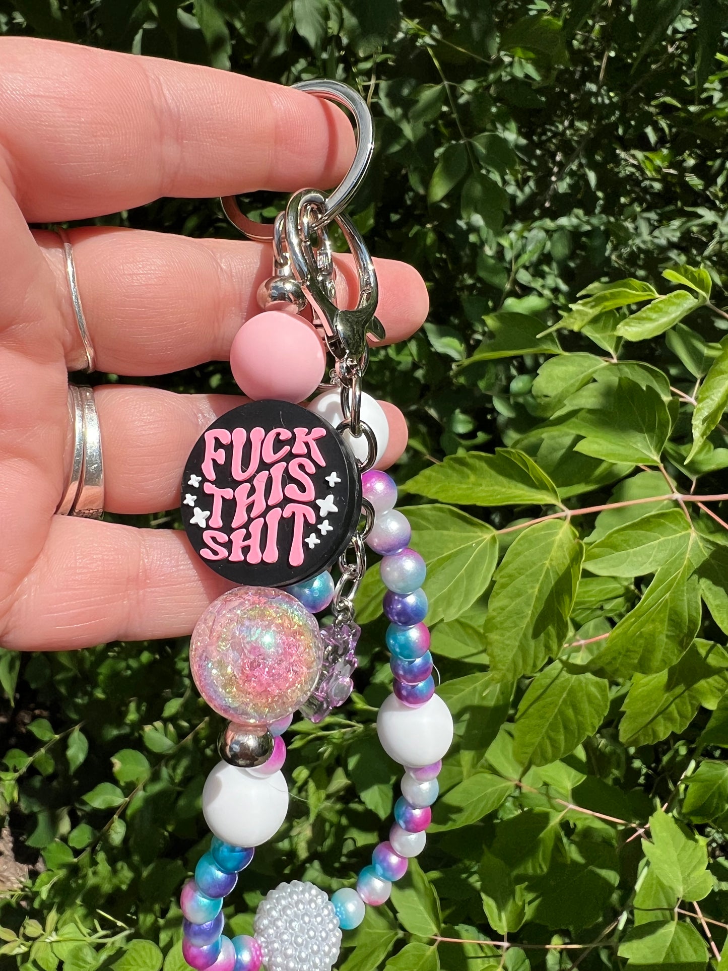 Cotton candy f*ck keychain/bag charm 1