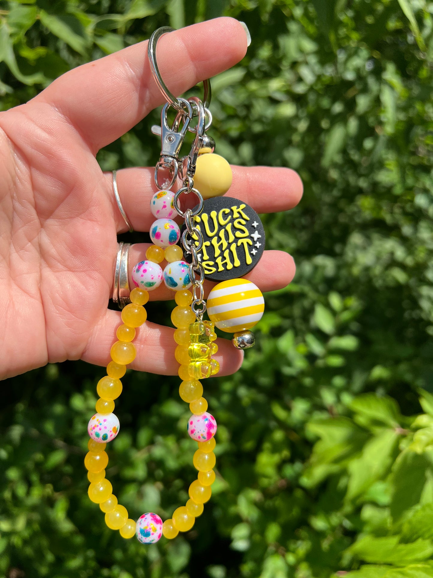 Yellow f*ck keychain/bag charm 2