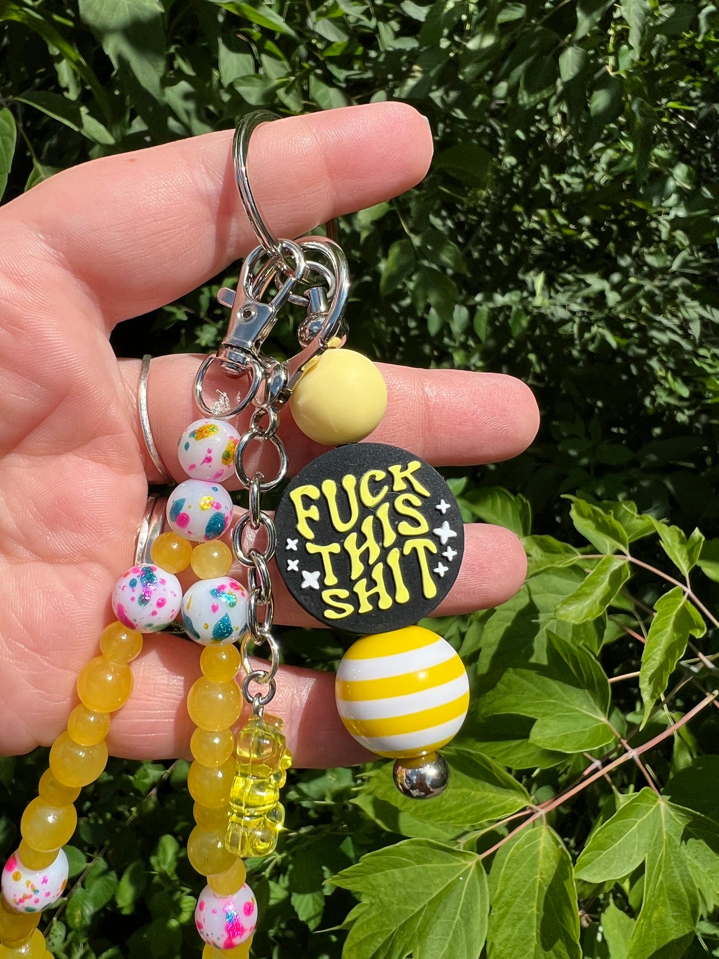 Yellow f*ck keychain/bag charm 2