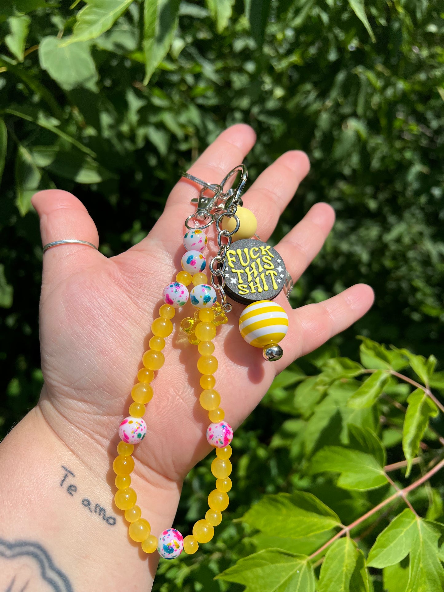 Yellow f*ck keychain/bag charm 2