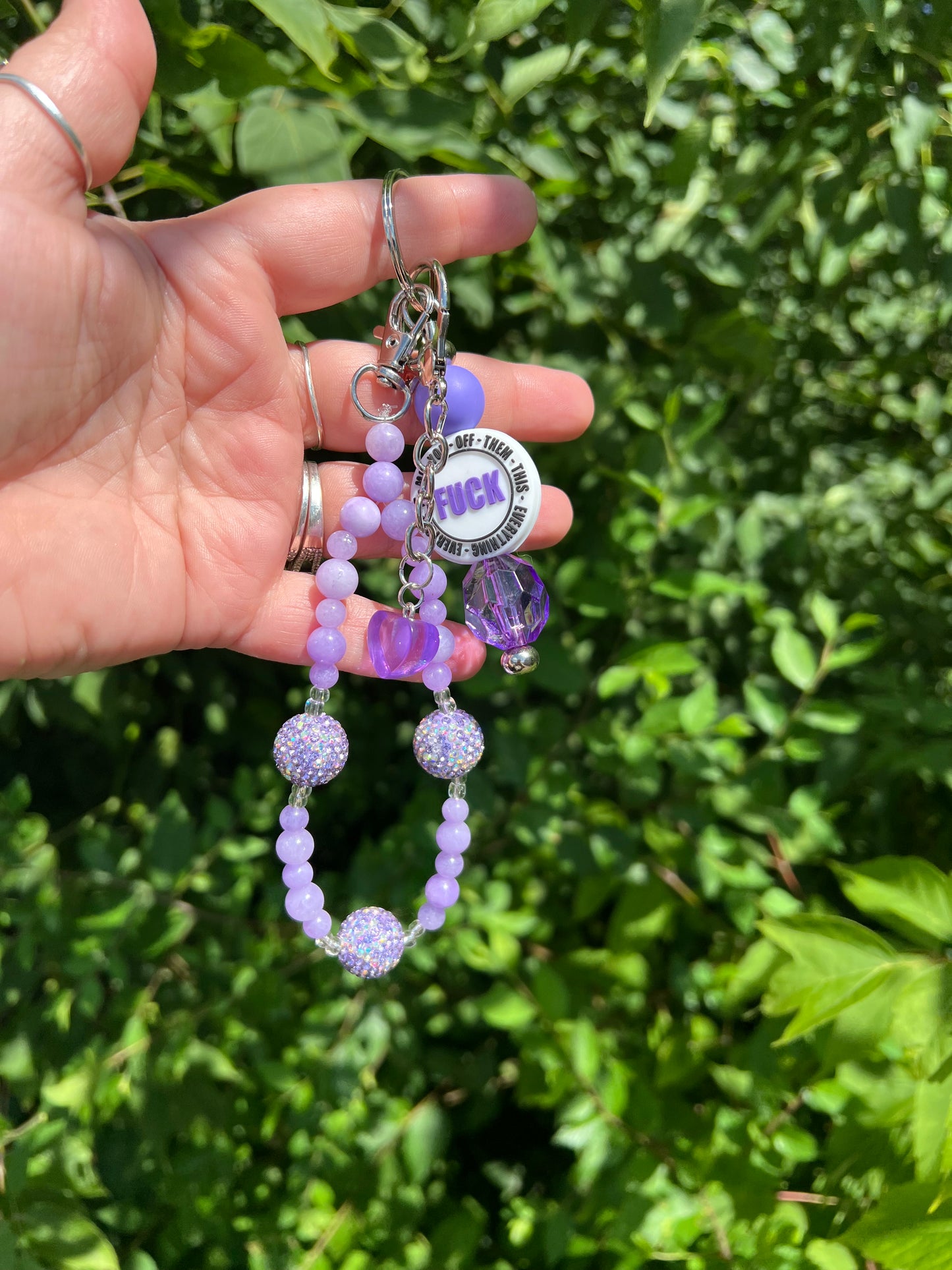 Purple f*ck keychain/bag charm 2