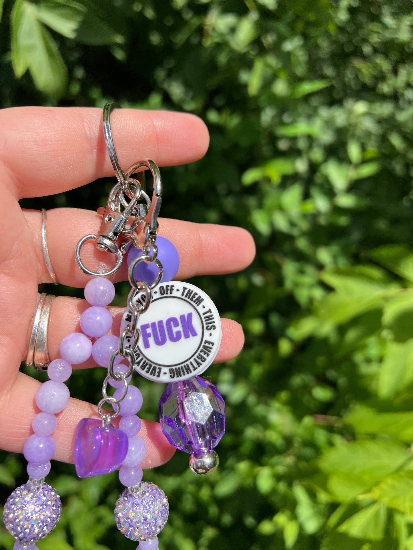 Purple f*ck keychain/bag charm 2
