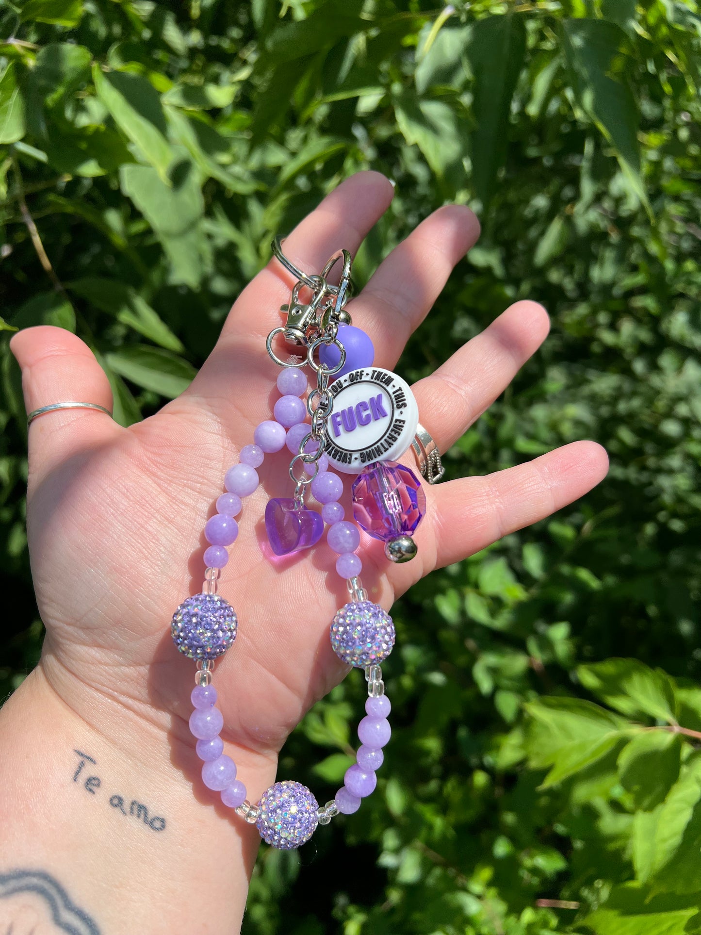 Purple f*ck keychain/bag charm 2