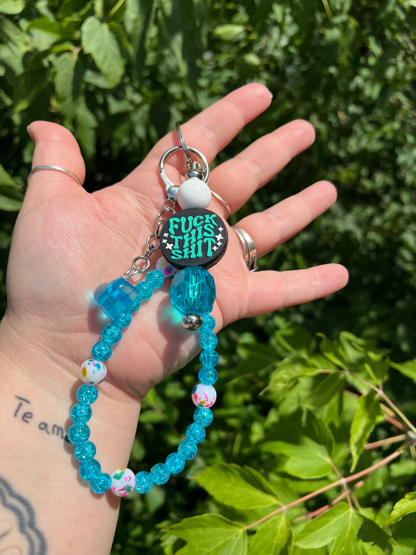 Blue f*ck keychain/bag charm 1