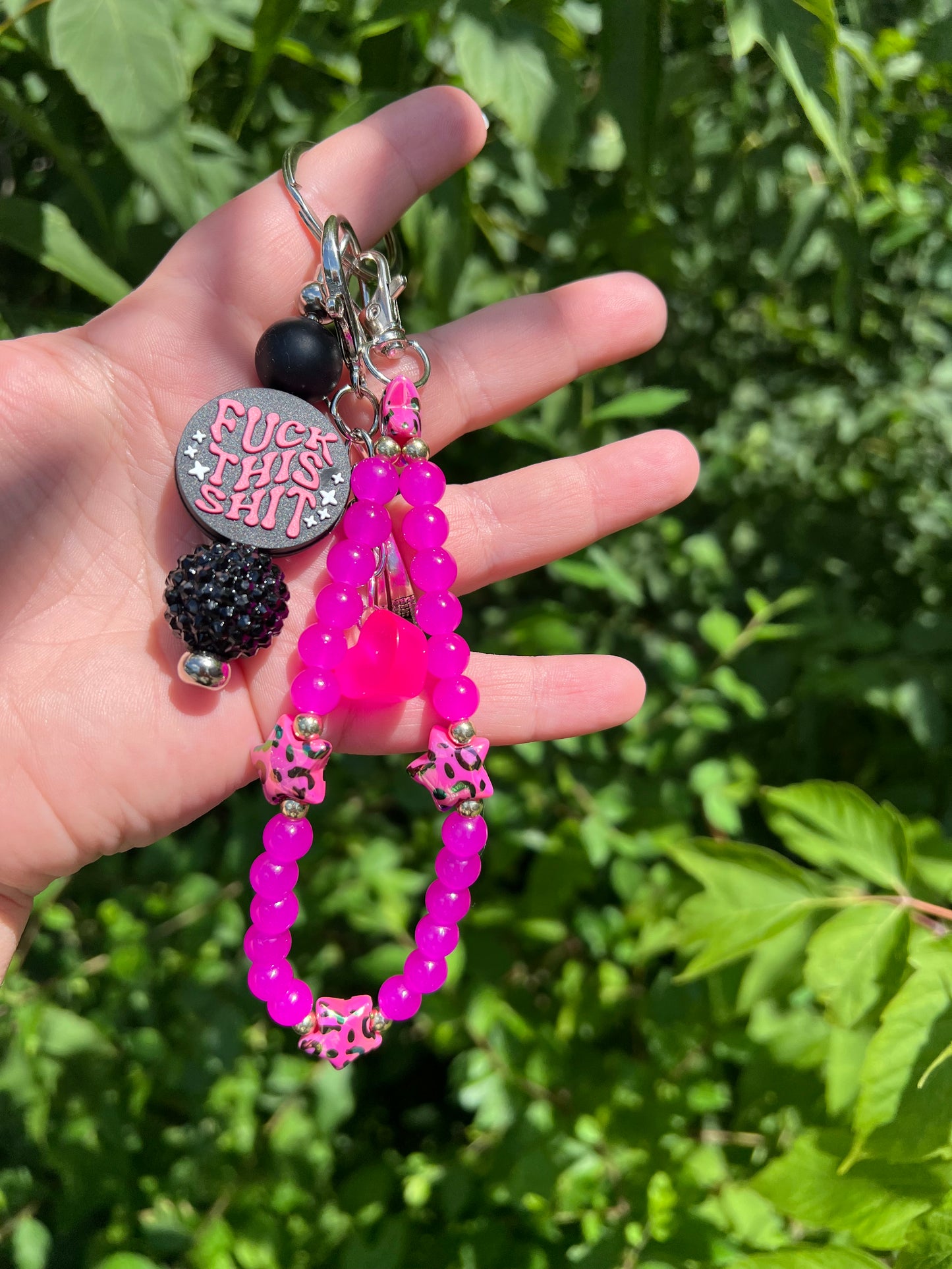 Magenta f*ck keychain/bag charm 1