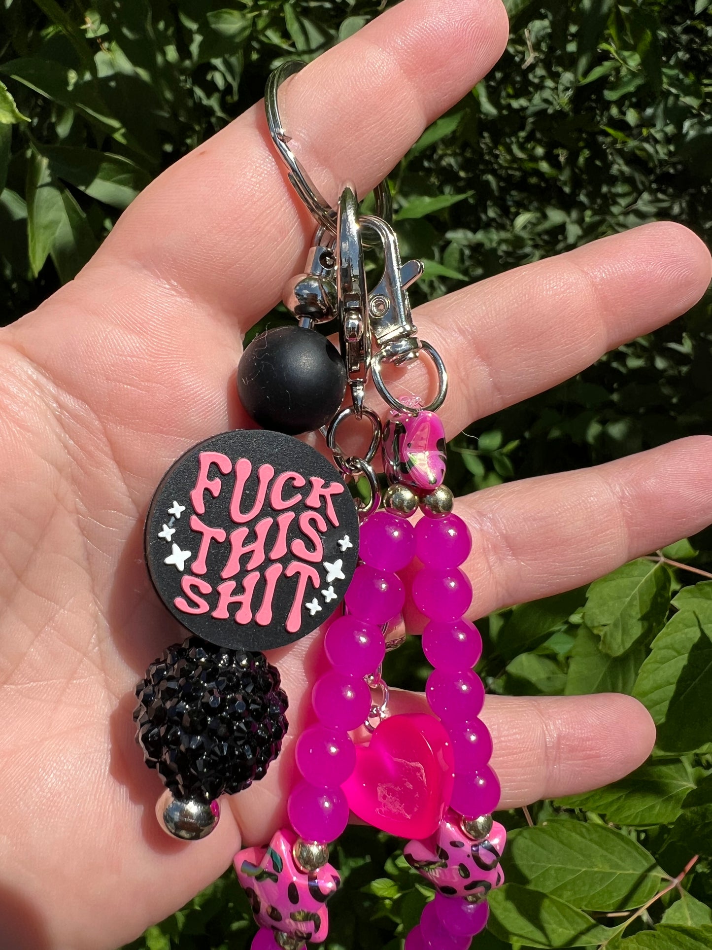 Magenta f*ck keychain/bag charm 1