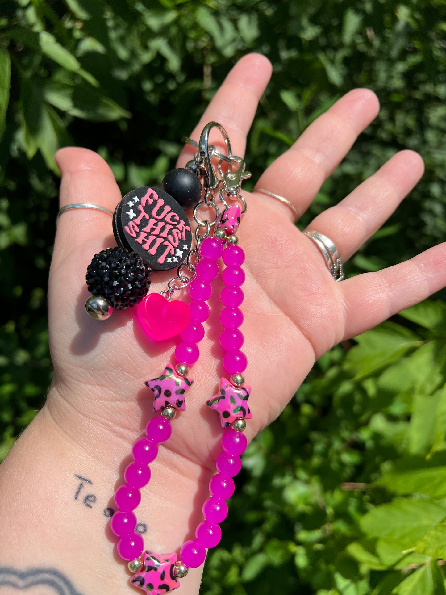 Magenta f*ck keychain/bag charm 1