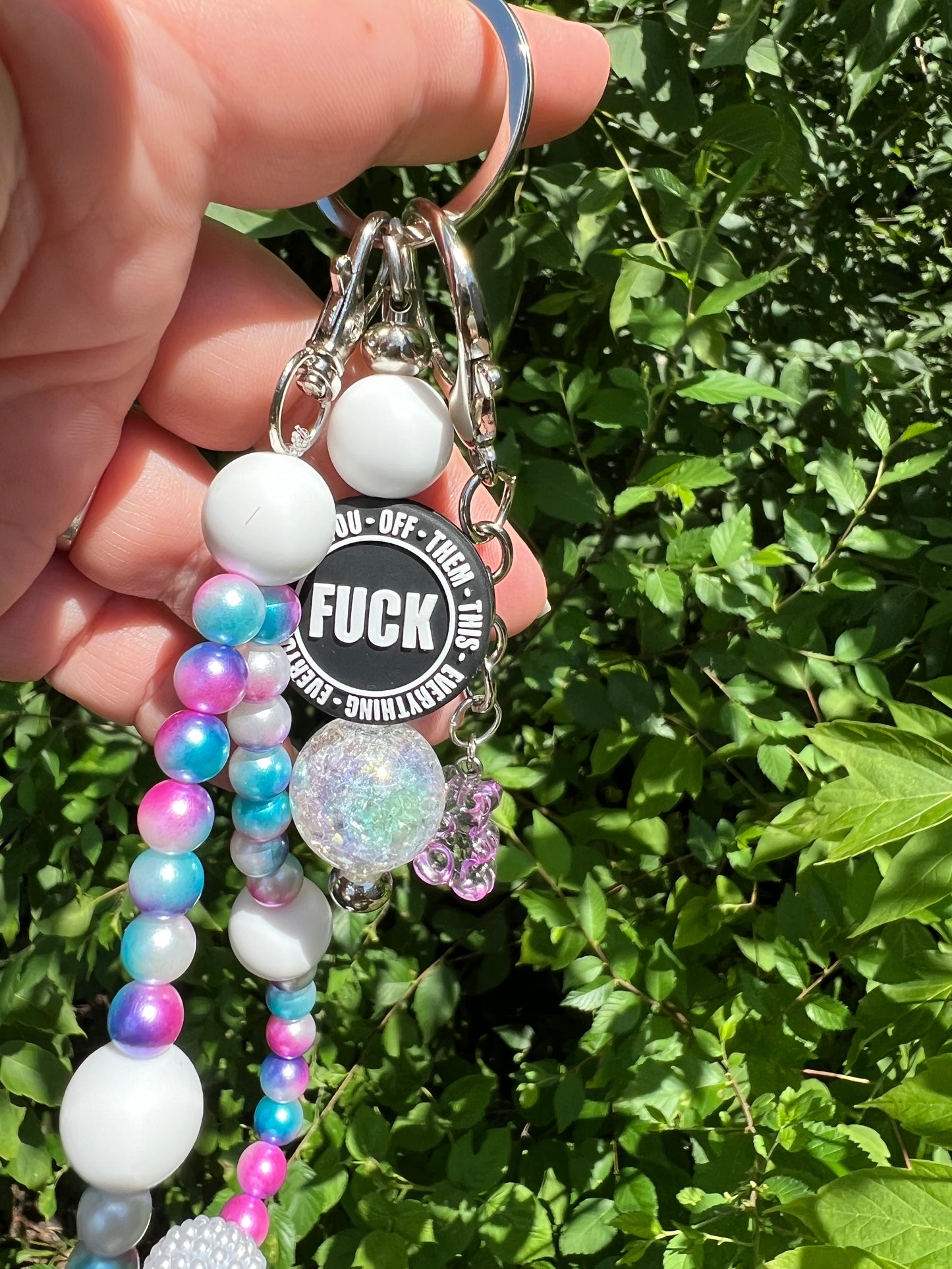 Cotton candy f*ck keychain/bag charm 2