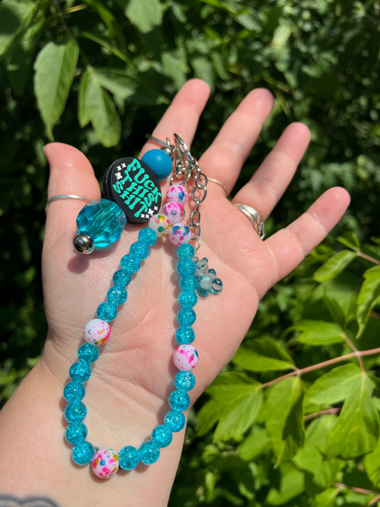 Blue f*ck keychain/bag charm 2