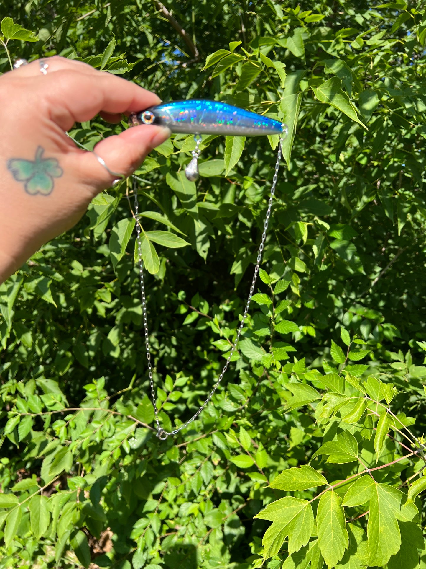 Blue Fishing Lure Necklace