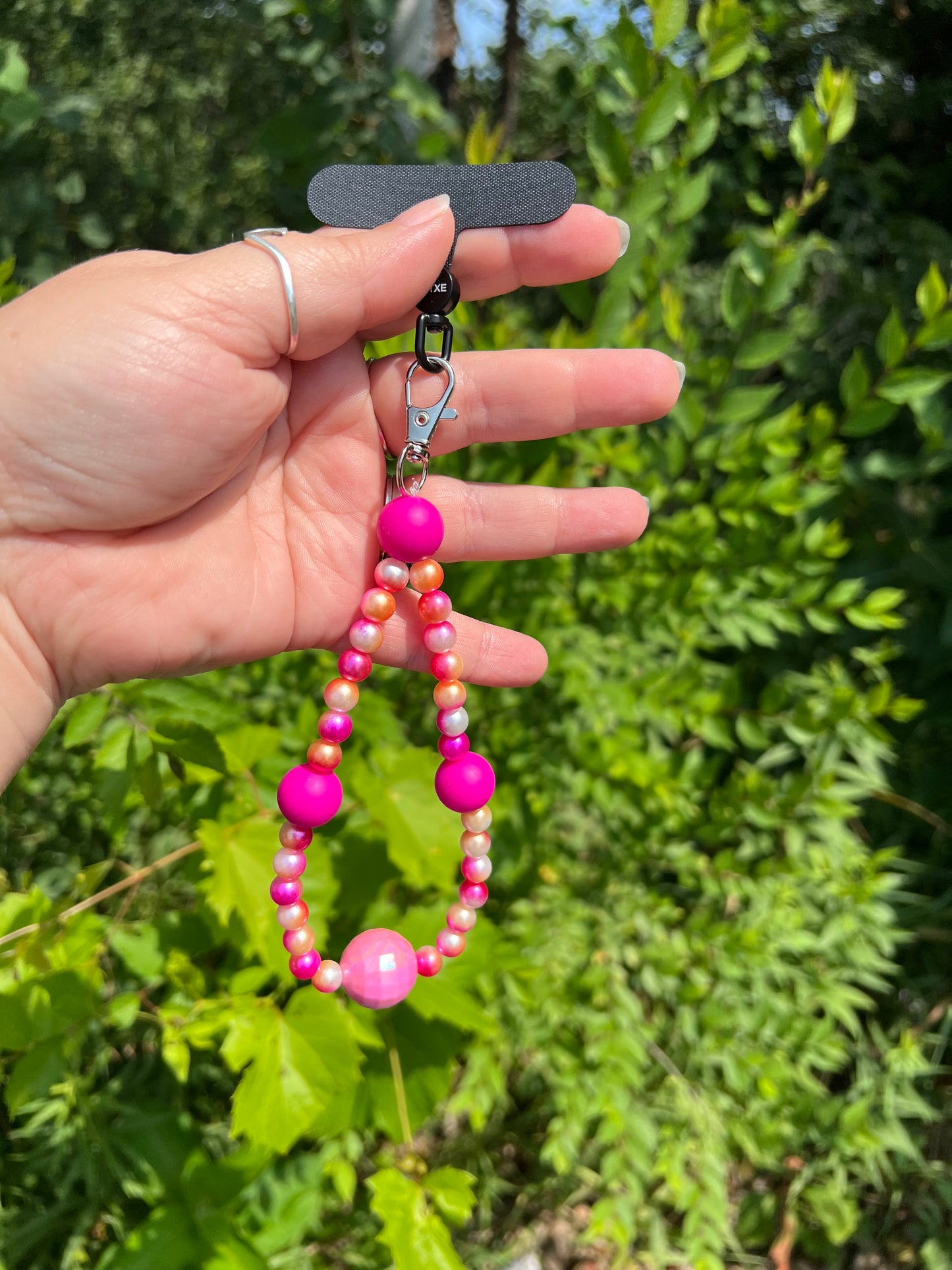 Dark Pink and Orange Phone Charm