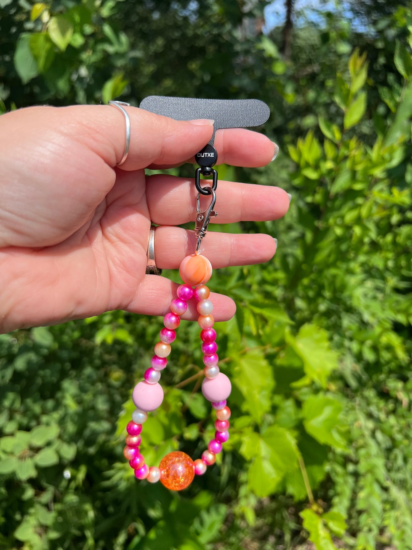 Light Pink and Orange Phone Charm