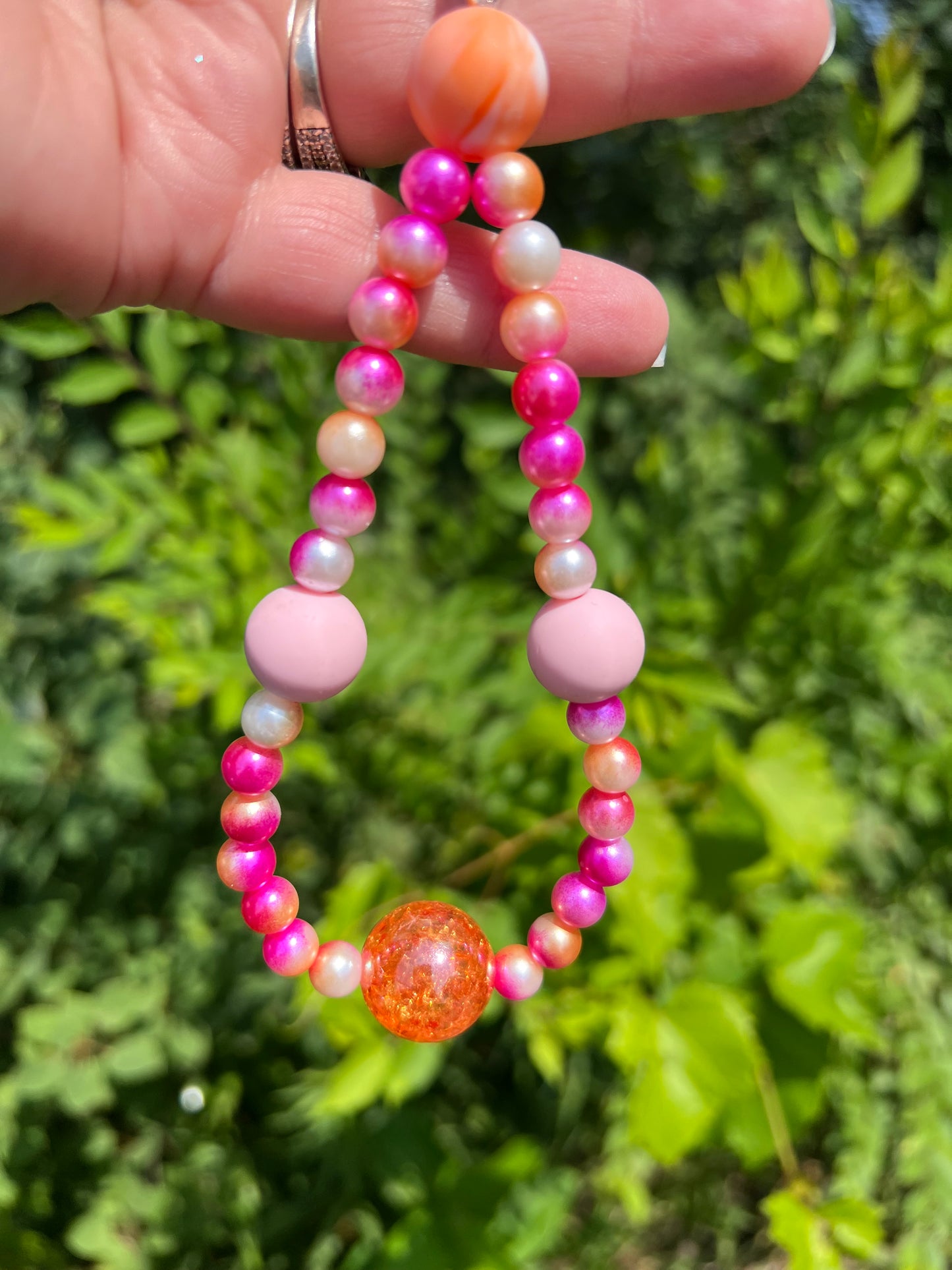 Light Pink and Orange Phone Charm