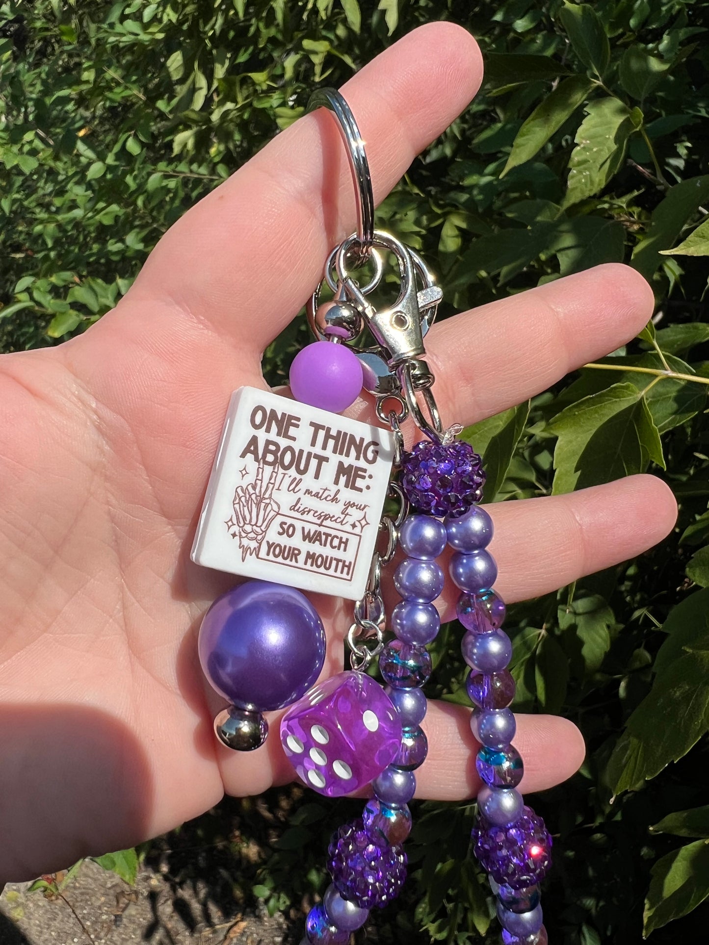 Purple I'll Match Your Disrepect Keychain/Bagcharm