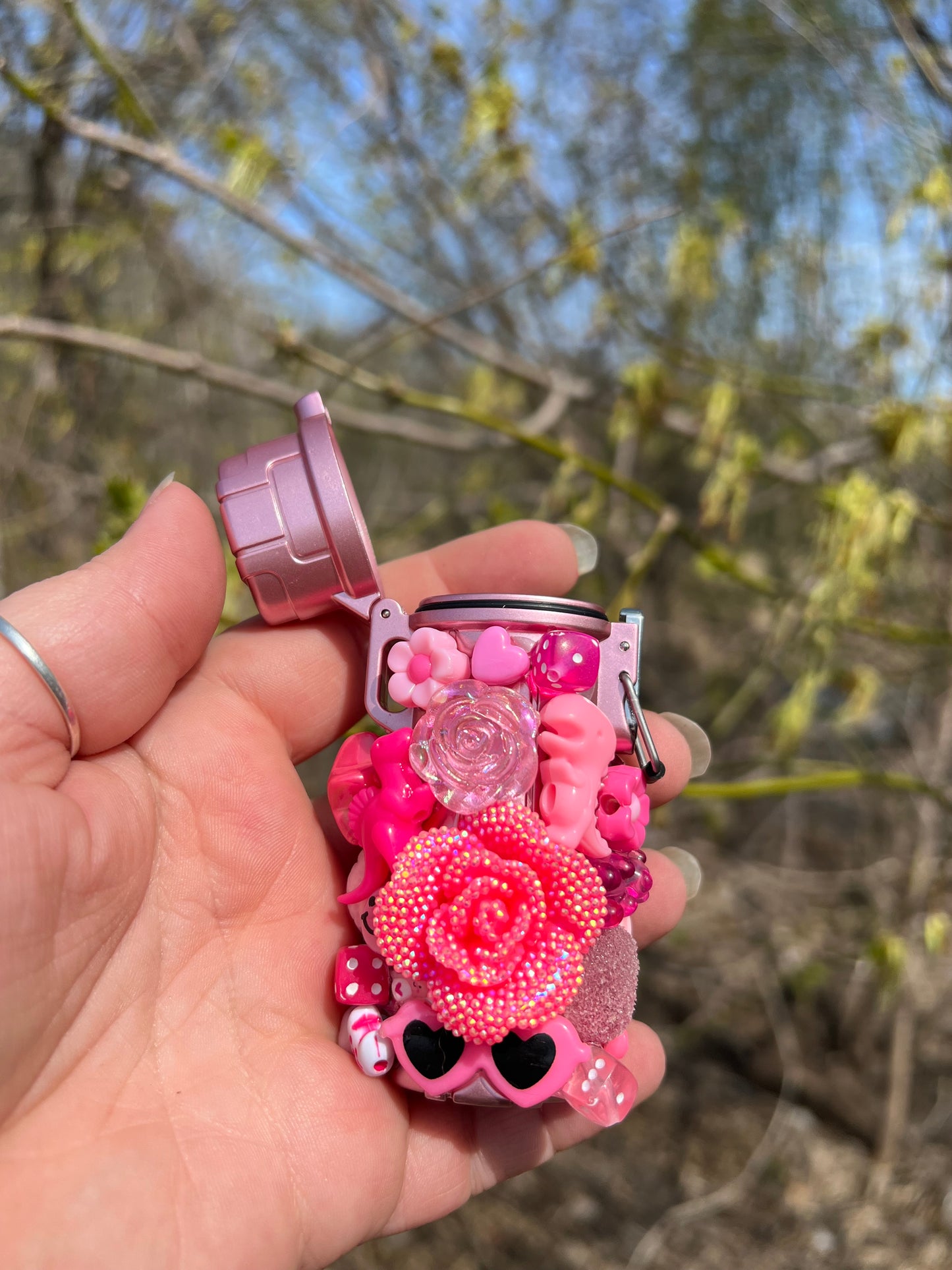 Pink Ombre Charmed Lighter Case