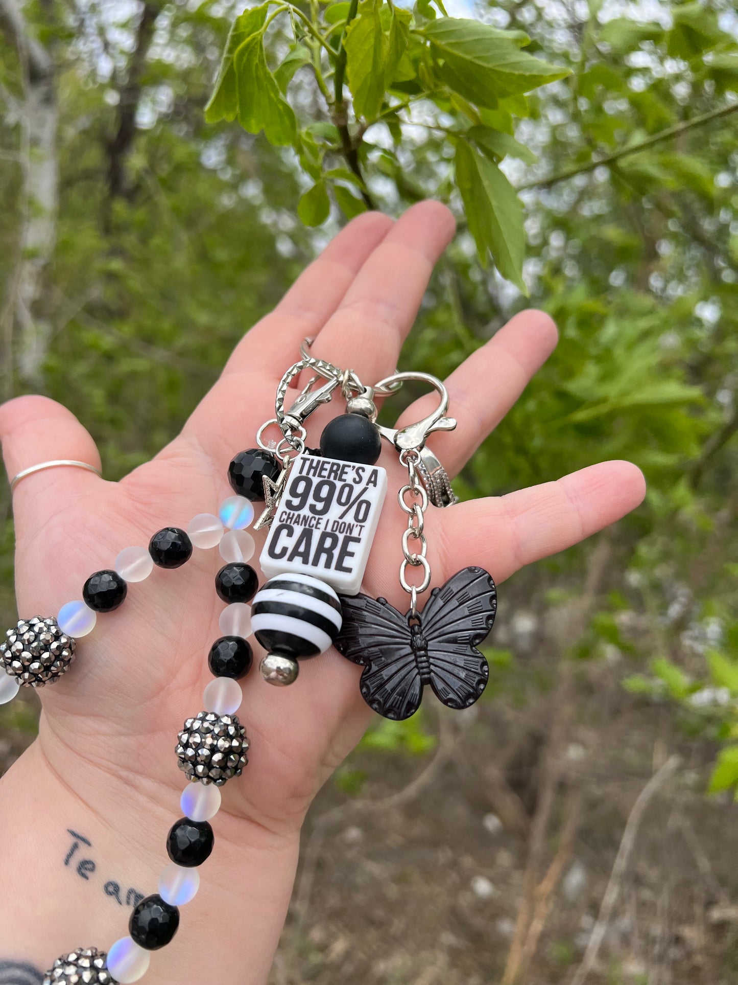 I Don't Care Keychain / Bag Charm