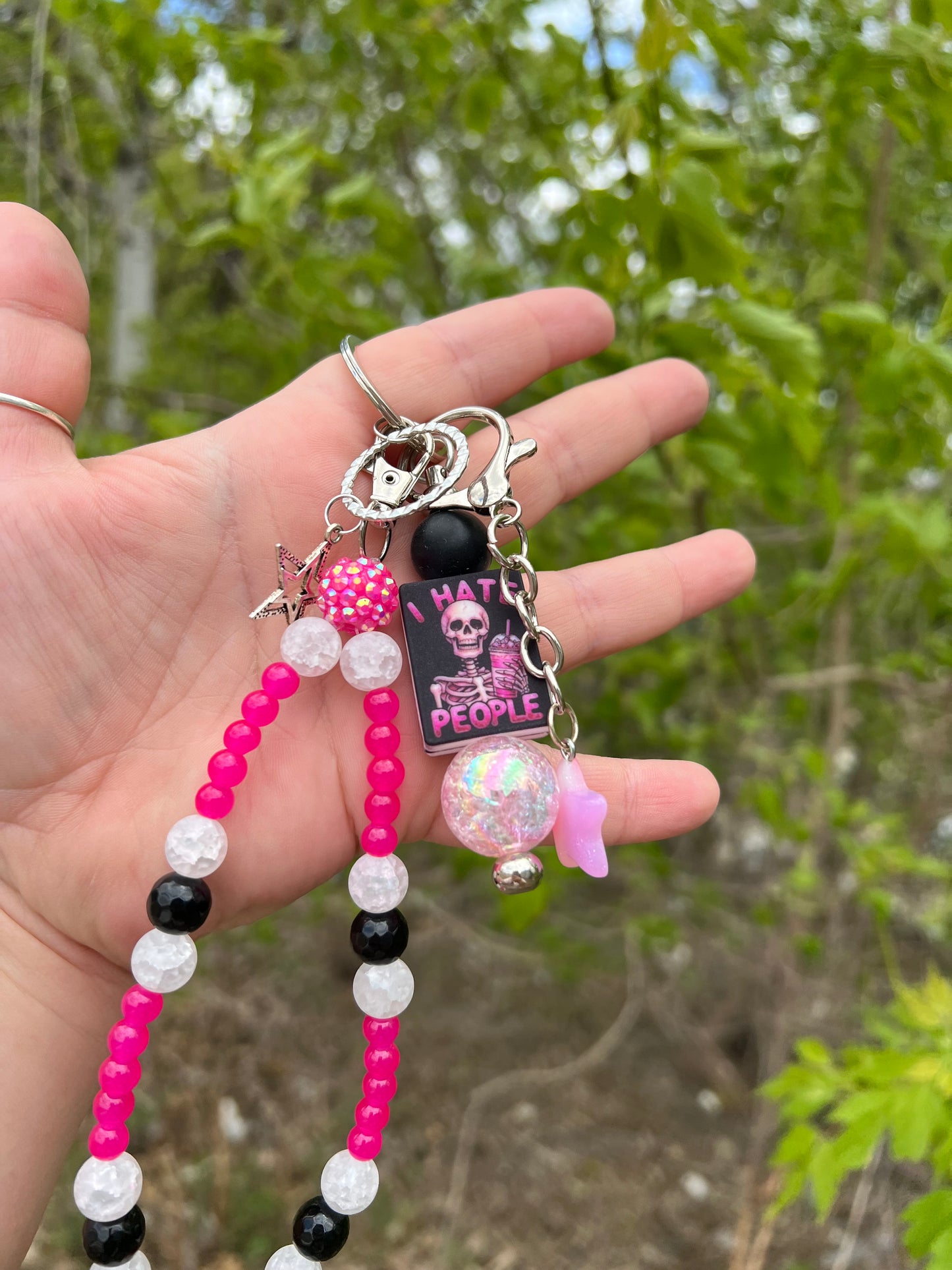 I Hate People Keychain / Bag Charm
