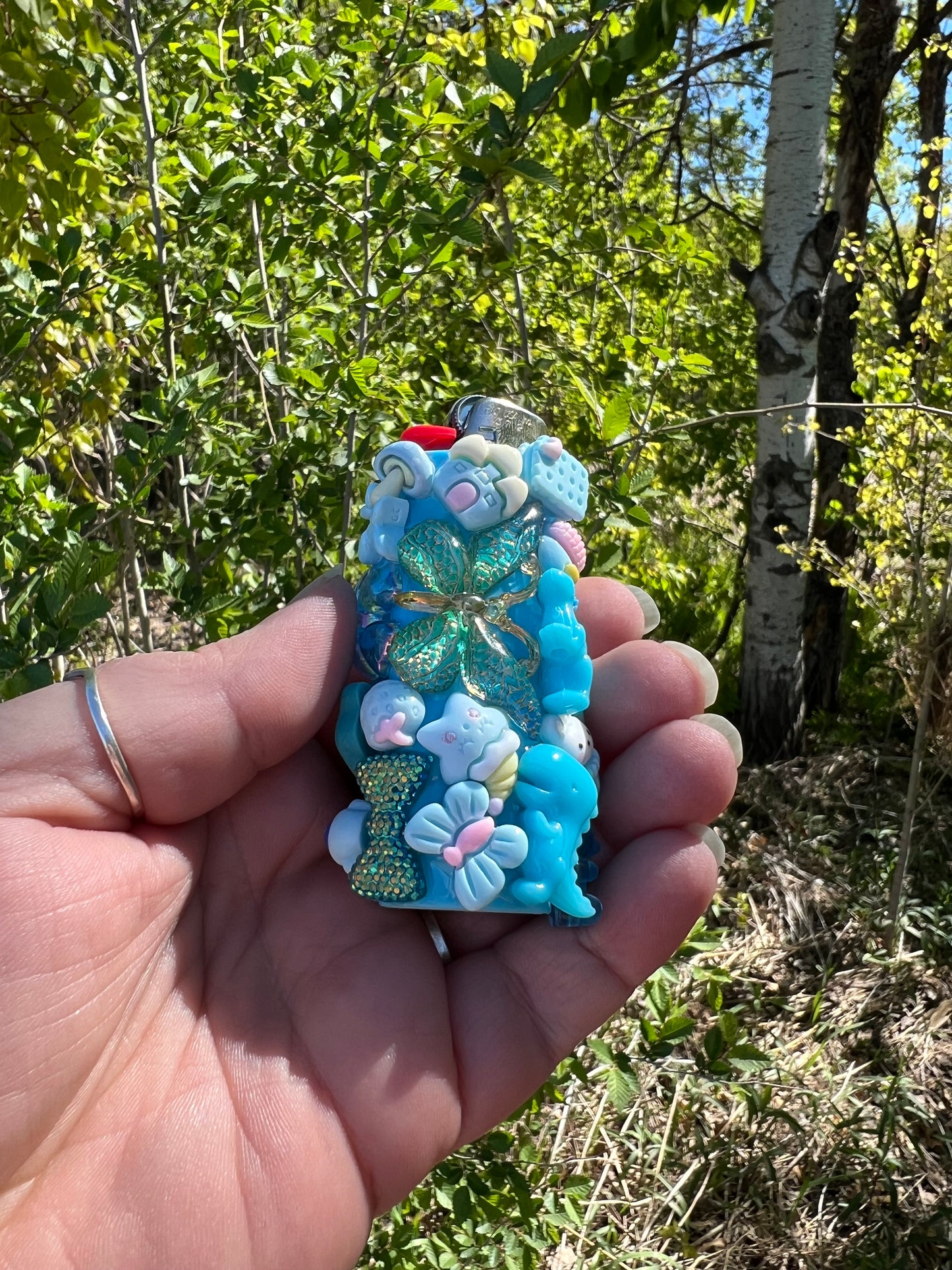 Blue Charmed Lighter
