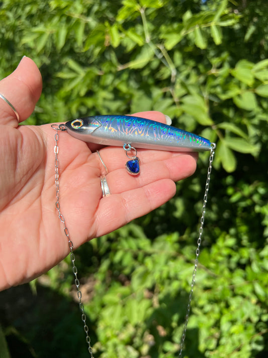 Blue Fishing Lure Necklace