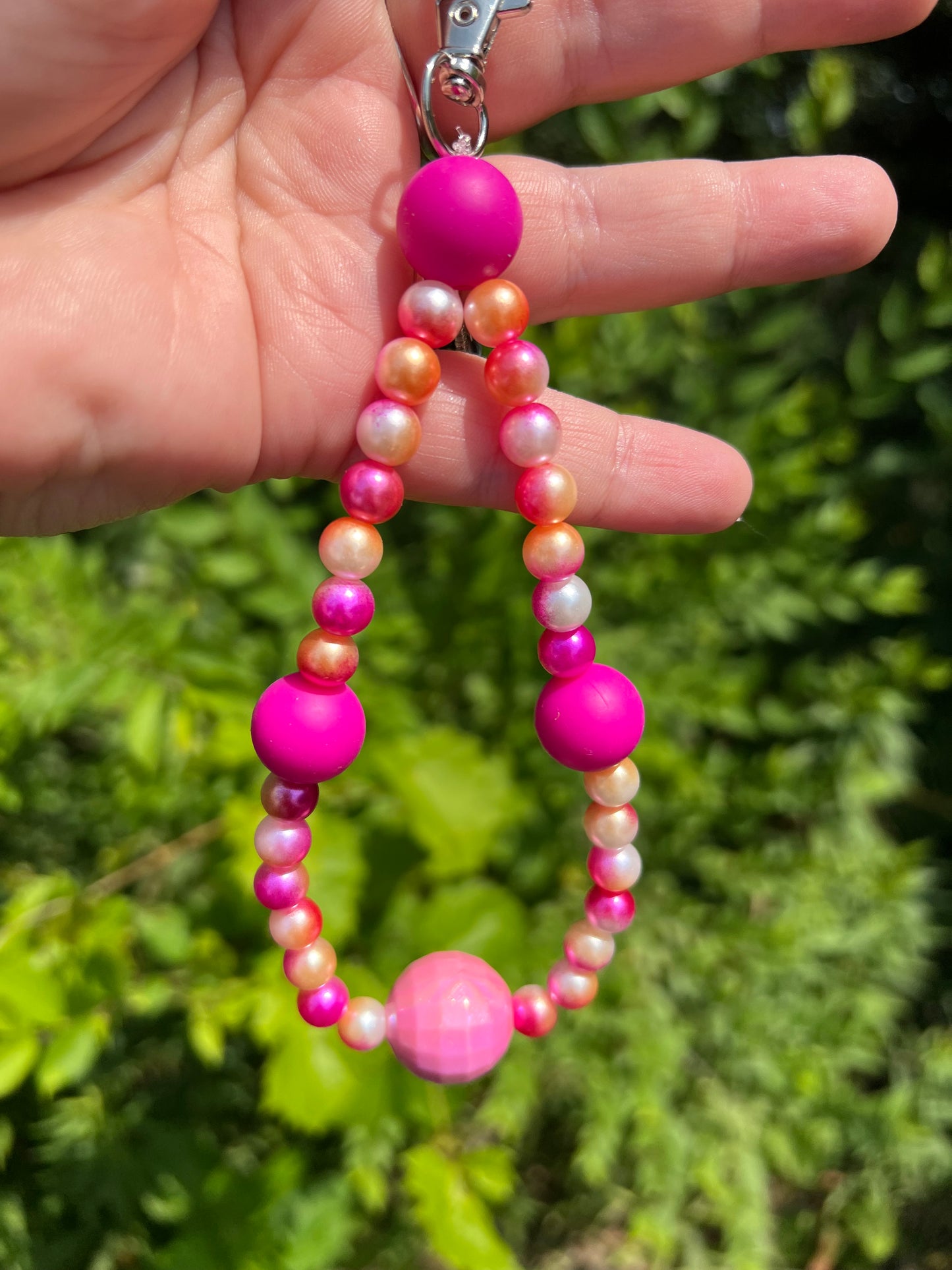 Dark Pink and Orange Phone Charm