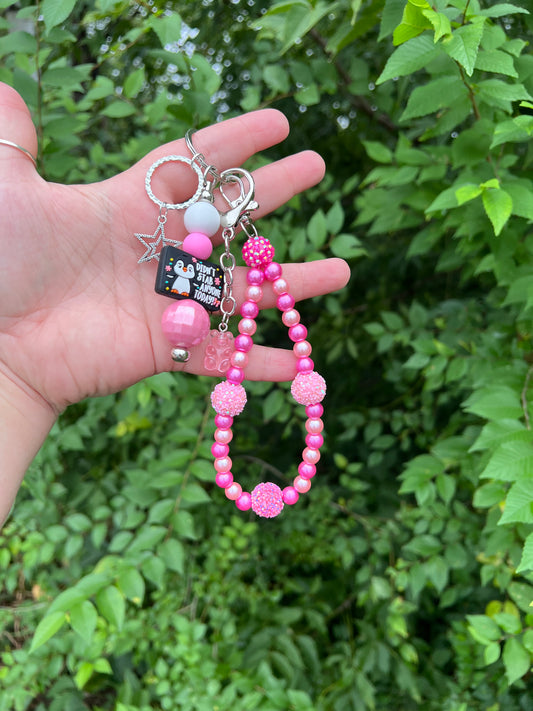 Pink I Didn't Stab Anyone Today Keychain/Bagcharm
