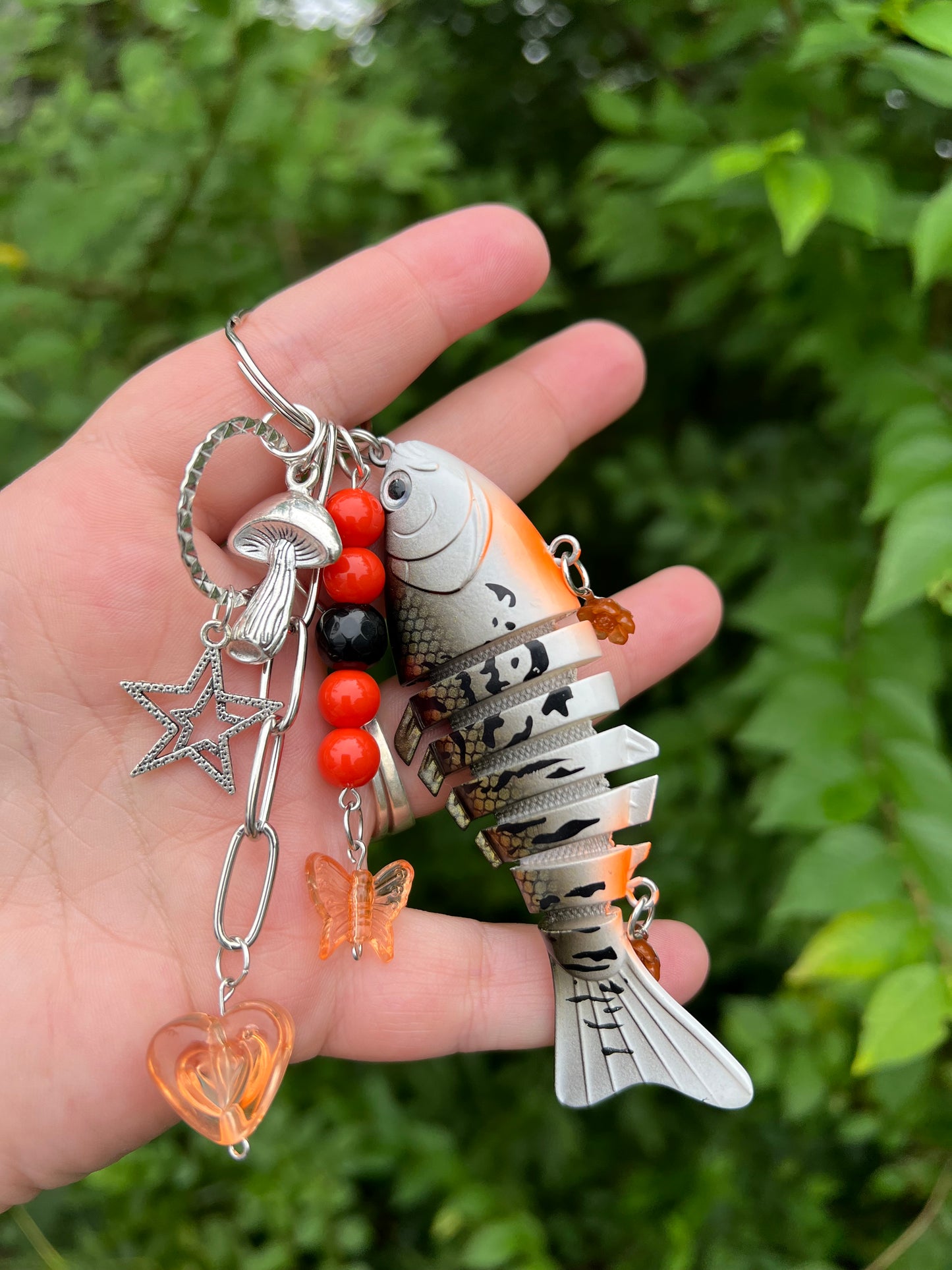 Orange Fishing Lure Keychain/Bag Charm