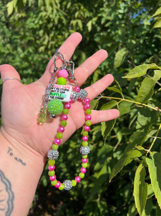 Pink and Green Duct Tape Can't Fix Stupid Keychain/Bagcharm