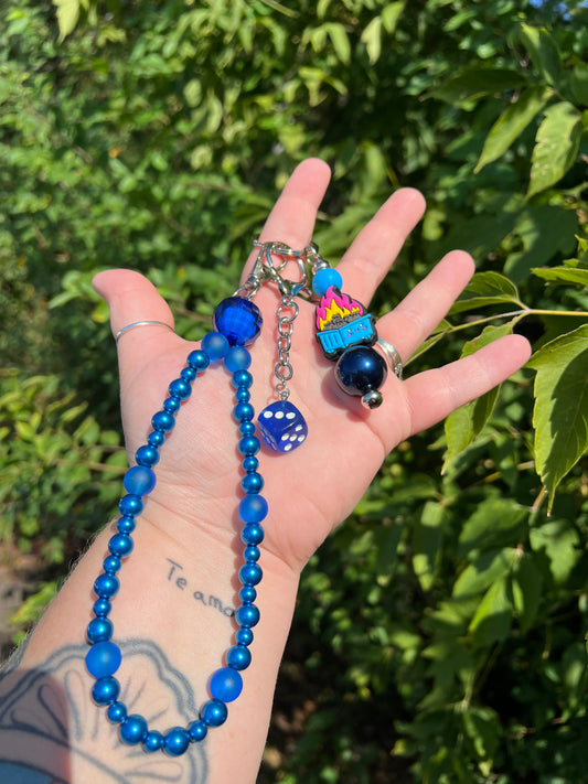 Blue Dumpster Fire Keychain/Bagcharm