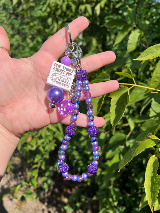 Purple I'll Match Your Disrepect Keychain/Bagcharm