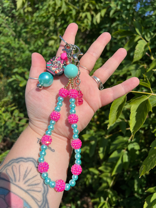 Pink and Teal Sassh*le Keychain/bagcharm