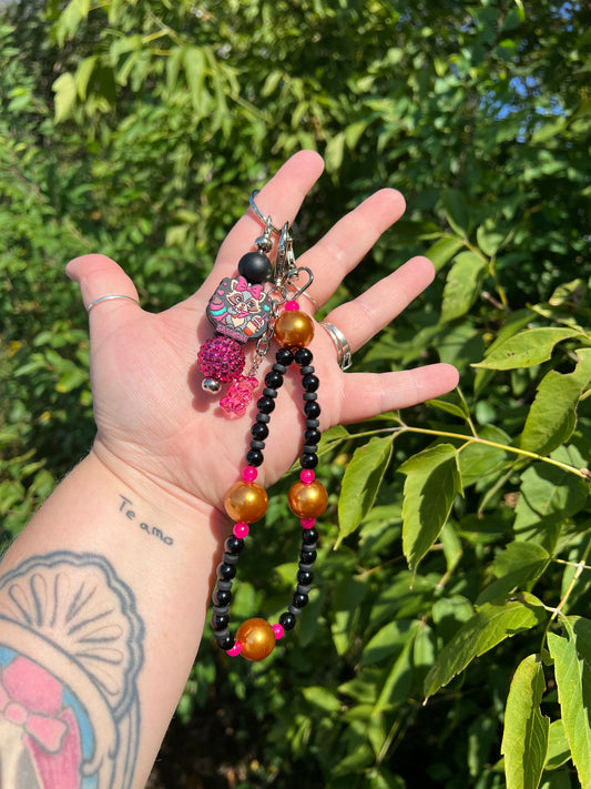 Black Pink and Gold Sassh*le Keychain/Bagcharm
