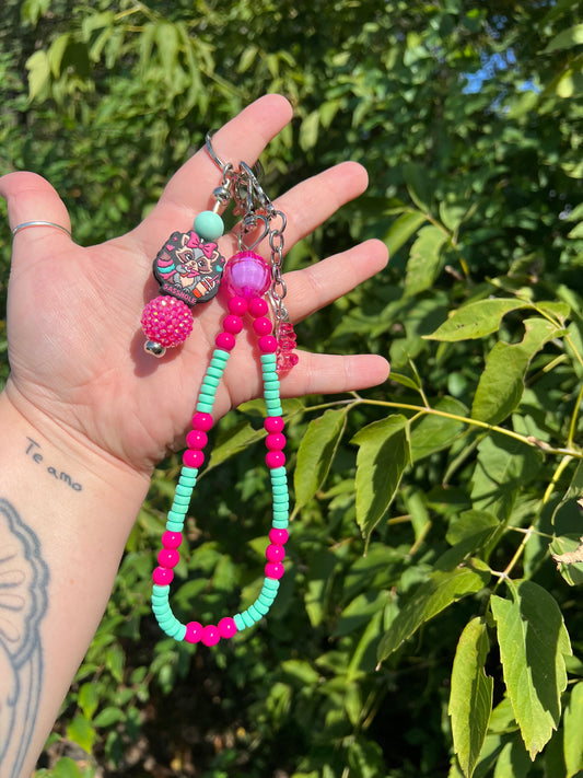 Pink and Mint Sassh*ole Keychain/Bagcharm