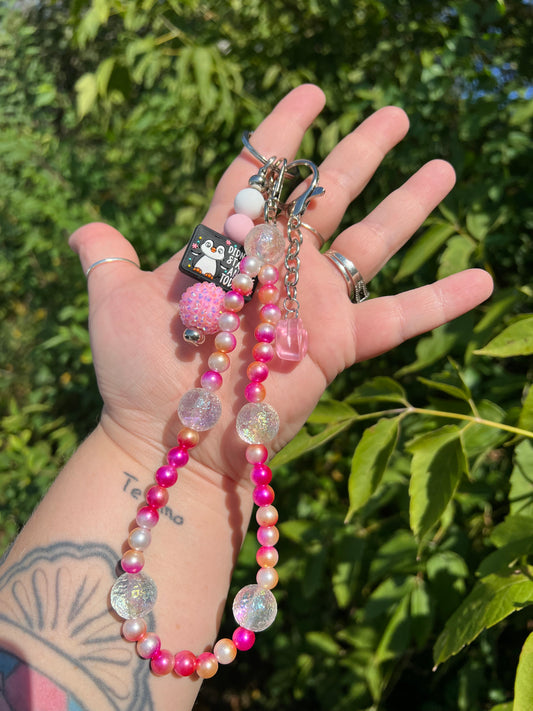 Pink and Orange I Didn't Stab Anyone Today Keychain/Bagcharm