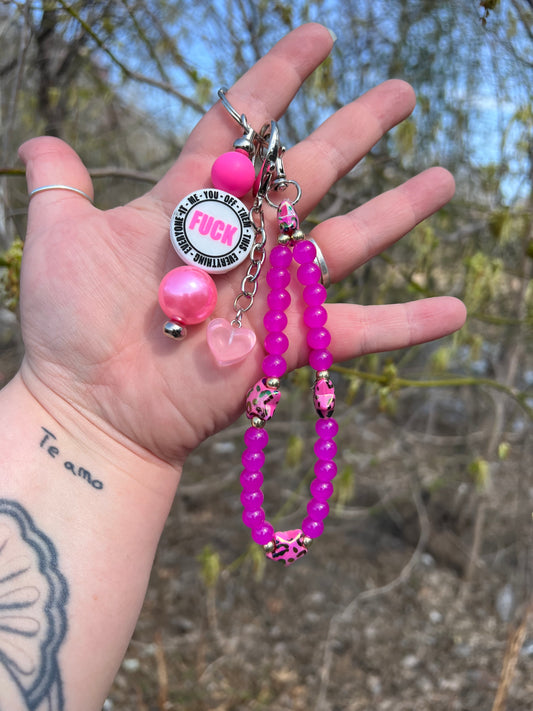 Magenta F*ck Keychain / Bag Charm