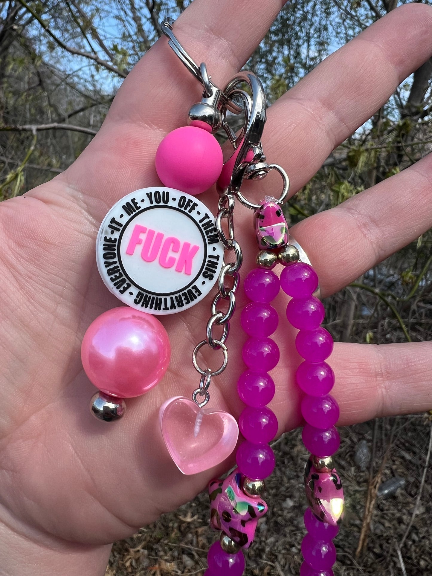 Magenta F*ck Keychain / Bag Charm