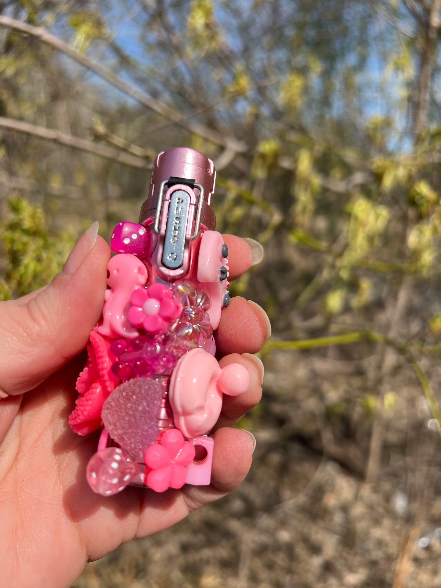 Pink Ombre Charmed Lighter Case