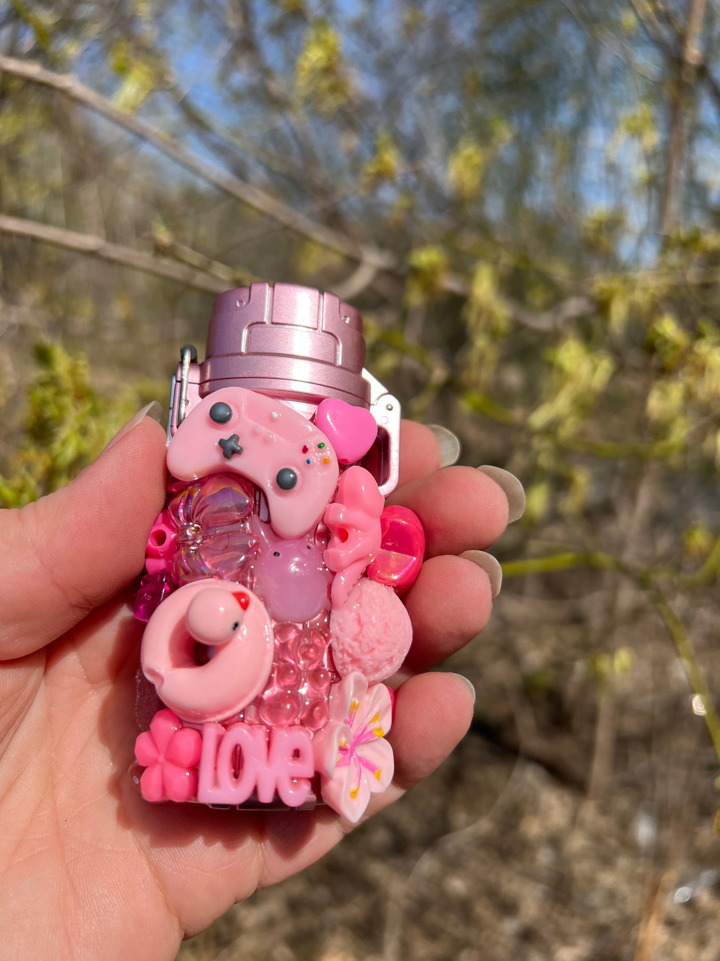 Pink Ombre Charmed Lighter Case