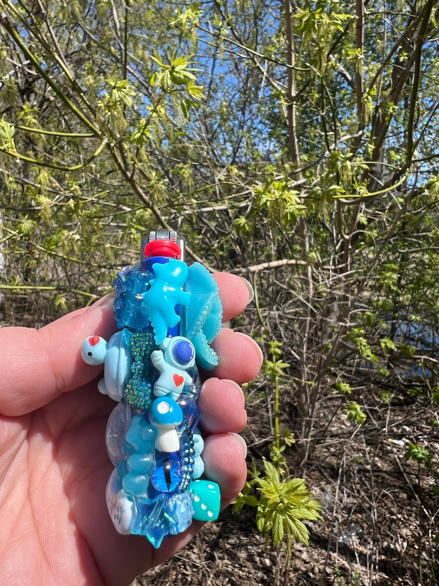 Blue Charmed Lighter