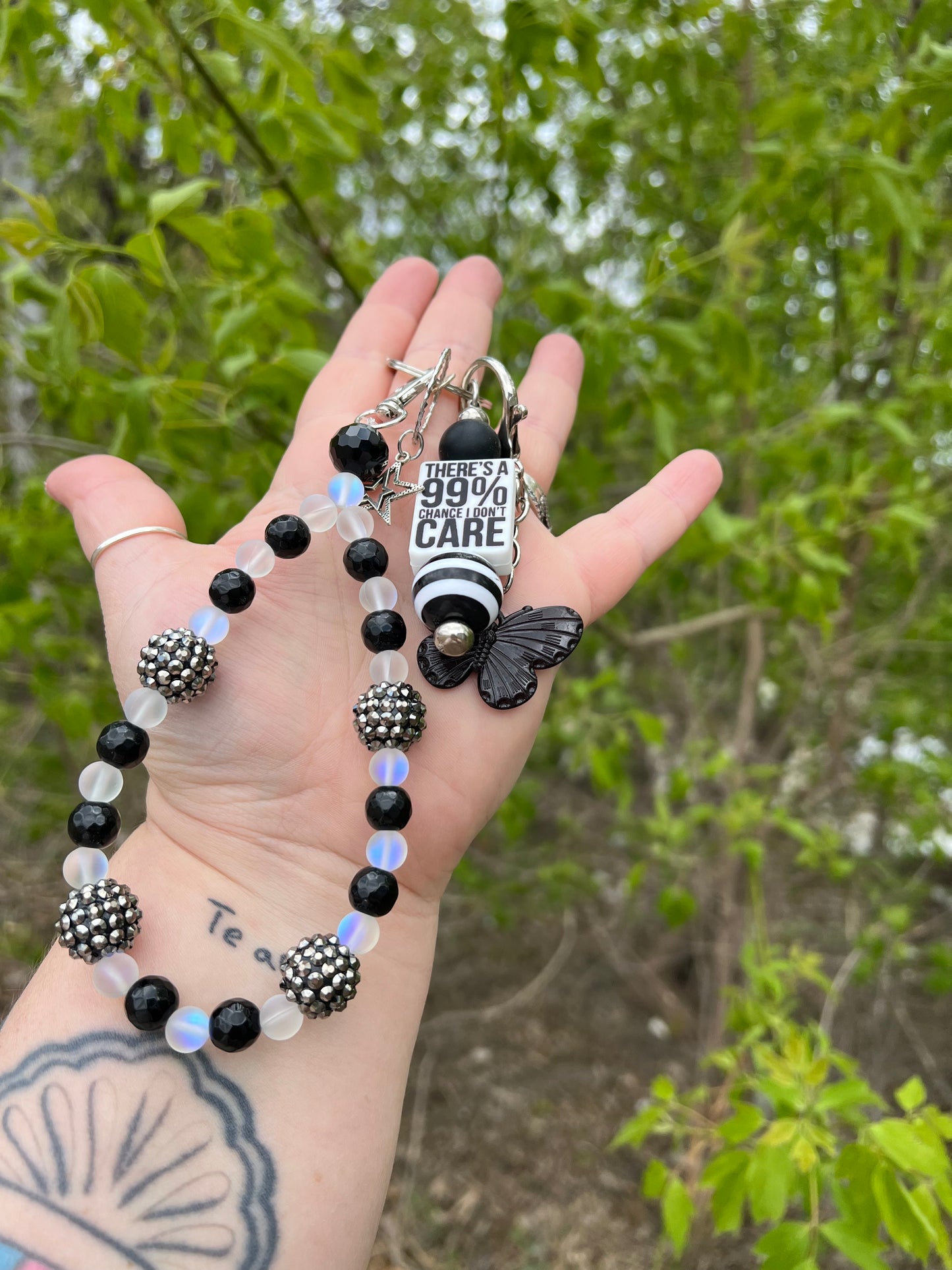 I Don't Care Keychain / Bag Charm