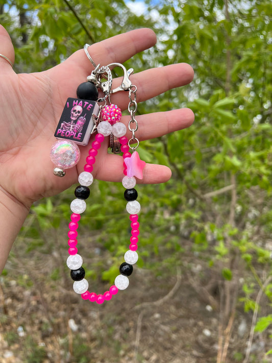 I Hate People Keychain / Bag Charm